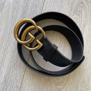 Gucci Double G Marmont Leather Belt